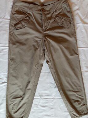 Women's KUT from the kloth cropped pants, beige size 6